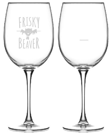 Frisky Beaver wine glasses